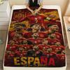 1PC Spain National Football Team Patterned Flannel Blanket Suitable For All Seasons for Home Decor Warmth and Comfort Gifts Holiday Present