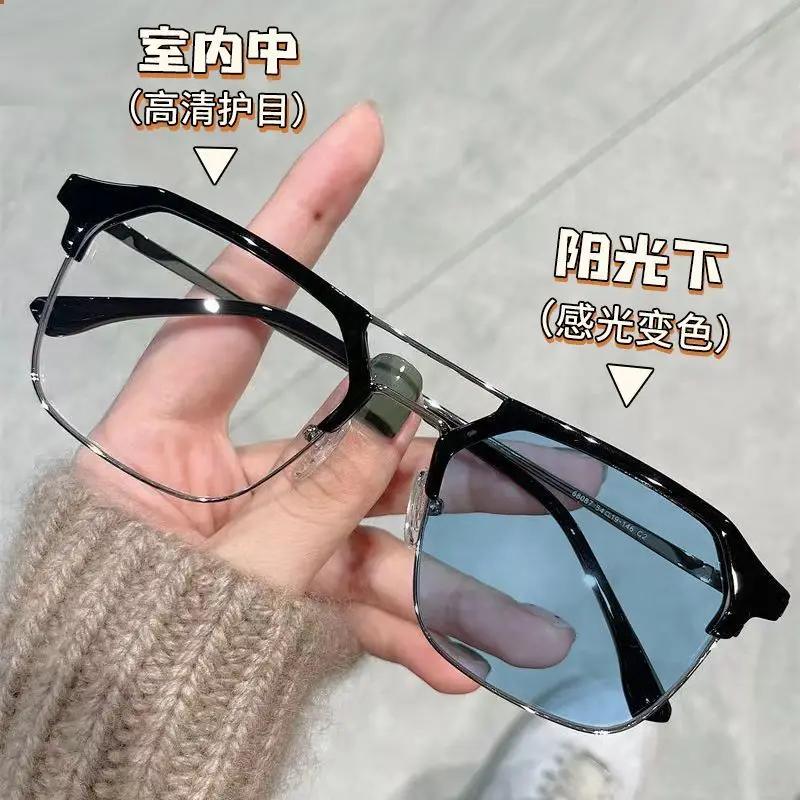 Outdoor Color Changing Photochromic Myopic Glasses Classic Minus Diopter Glasses for Men Women Square Short Sighted Eyewear
