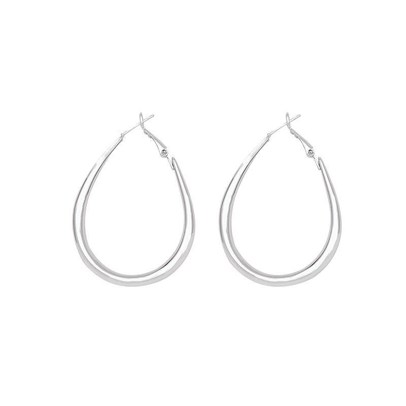 Европейские и американские металлические серьги-кольца в форме капли: Легкая роскошь, универсальный стиль для женщин