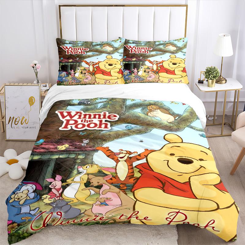 Winnie Pooh Adventure Print 3Pcs Bedding Setduvet Cover With 2 Bedropillowcase Home Birthday Gift