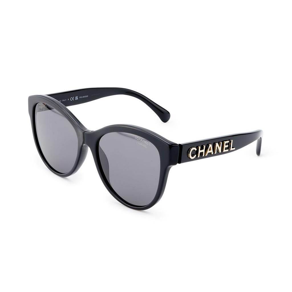 Chanel Fashion Simple Casual Sunglasses Black Round Unisex sunglasses CH5458C622T8