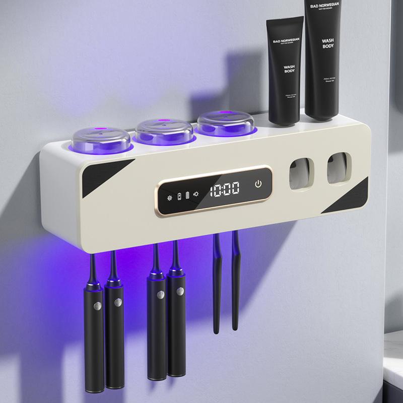 Wall-Mounted UV Sterilizing Electric Toothbrush Holder and Dryer