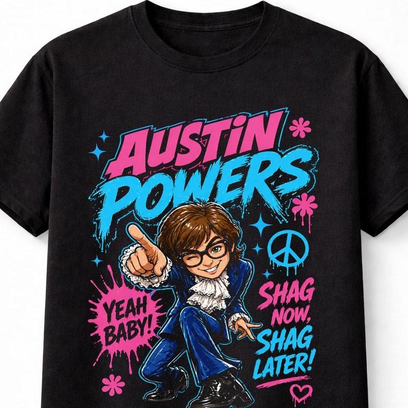 Austin Powers Yeah Baby Yeah Retro Comedy Movie Unisex TShirt