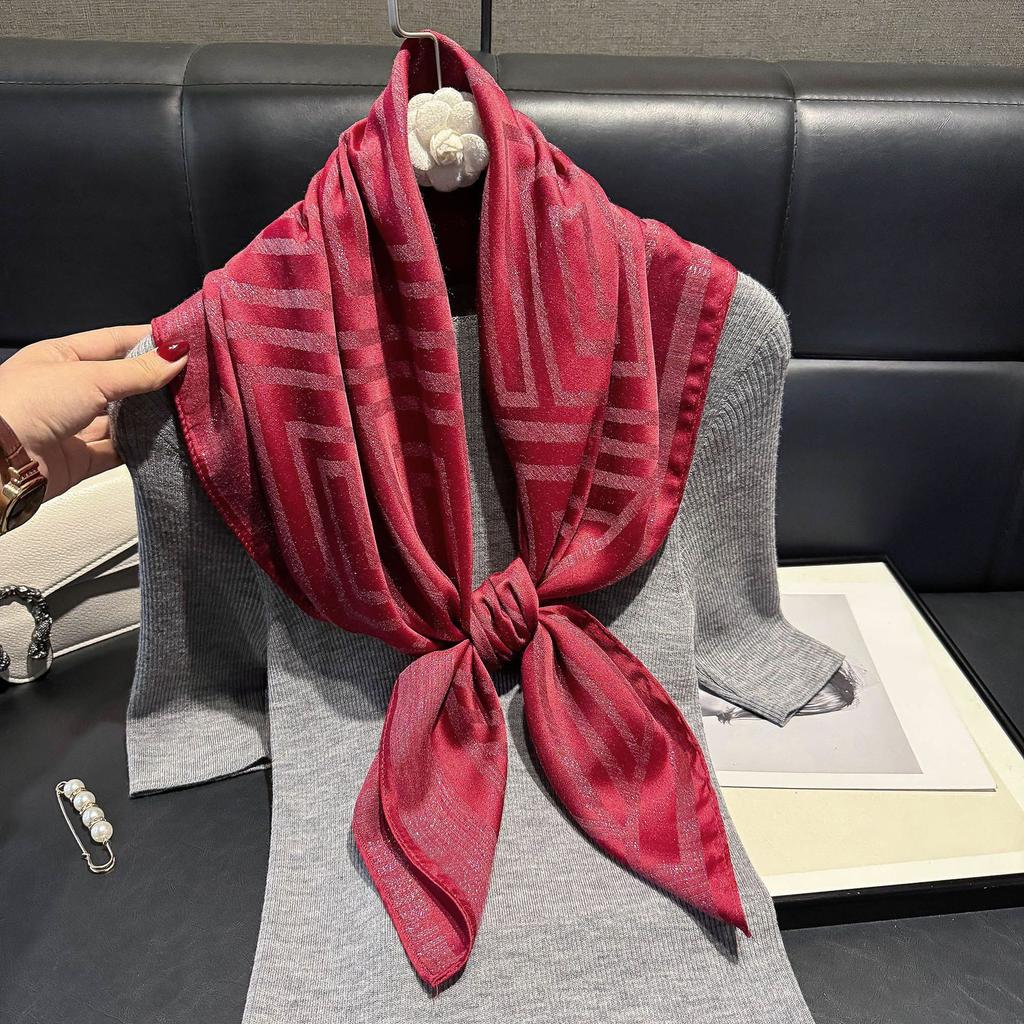 90 Модных квадратных платков, Свежие, Дышащие и Мягкие Литературные шелковые платки, Женские весенние и осенние модные универсальные декоративные платки