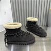Женские зимние сапоги Новые зимние сапоги на платформе с плюшевой меховой подкладкой, цельные, теплоизолированные, на ремешке, уродливо-милые ботильоны