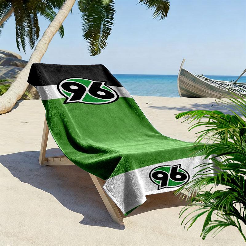 Пляжное полотенце Hannover 96, Большое, Мягкое, Быстросохнущее, для Пляжа, Кемпинга, Плавания