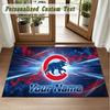 Crystal Velvet Square Rug Custom NameChicago Cubs Pattern Non Slip Home Floor Decor Rug