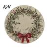 Christmas Party Table Setting Round Placemat, 14 Inch Festive Pattern Anti Slip Tabletop Protector, Holiday Kitchen Mat Heat Insulation Place