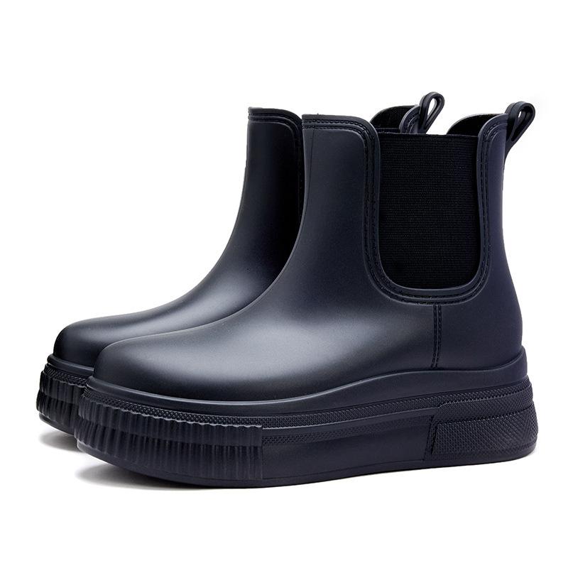 2025 Новые женские водонепроницаемые сапоги Martin Commuter Rain Boots со стелькой из ПВХ, модные водонепроницаемые сапоги, нескользящая резиновая обувь для зимнего использования