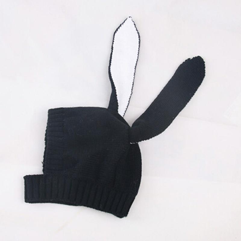 Вязаная детская шапка на осень и зиму для малышей, шапка с длинными ушами очаровательного кролика