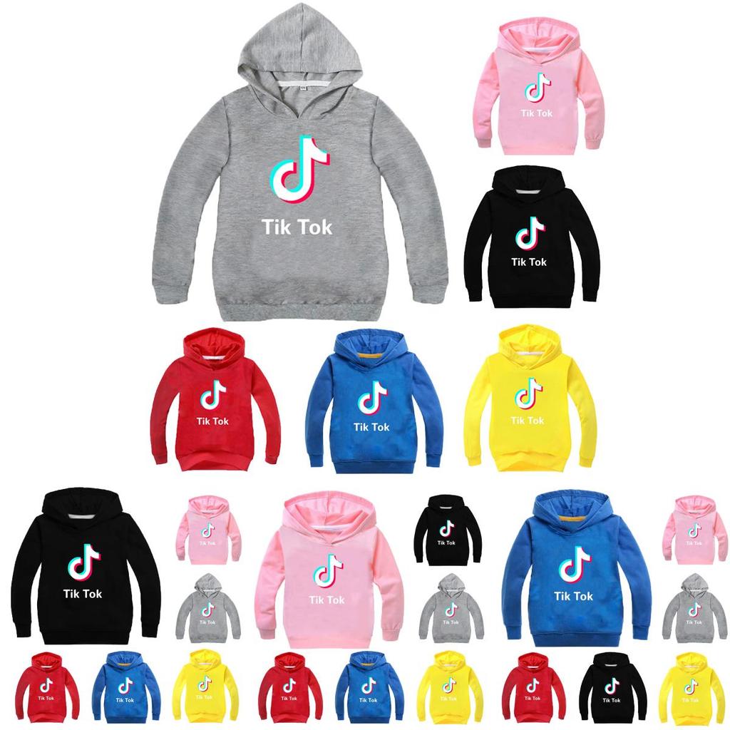 Tok Childrens Tik Letter Sweater Long Sleeve Hoodie Fashion Tops Pullover
