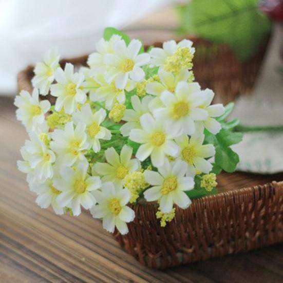 28 Головок Искусственных Цветов для Улицы, УФ-Стойкие, Искусственный Шелк, Полевые Цветы со Стеблем, Поддельный Цветочный Ансамбль для Горшка, Подвесной Кашпо, Веранда, Патио