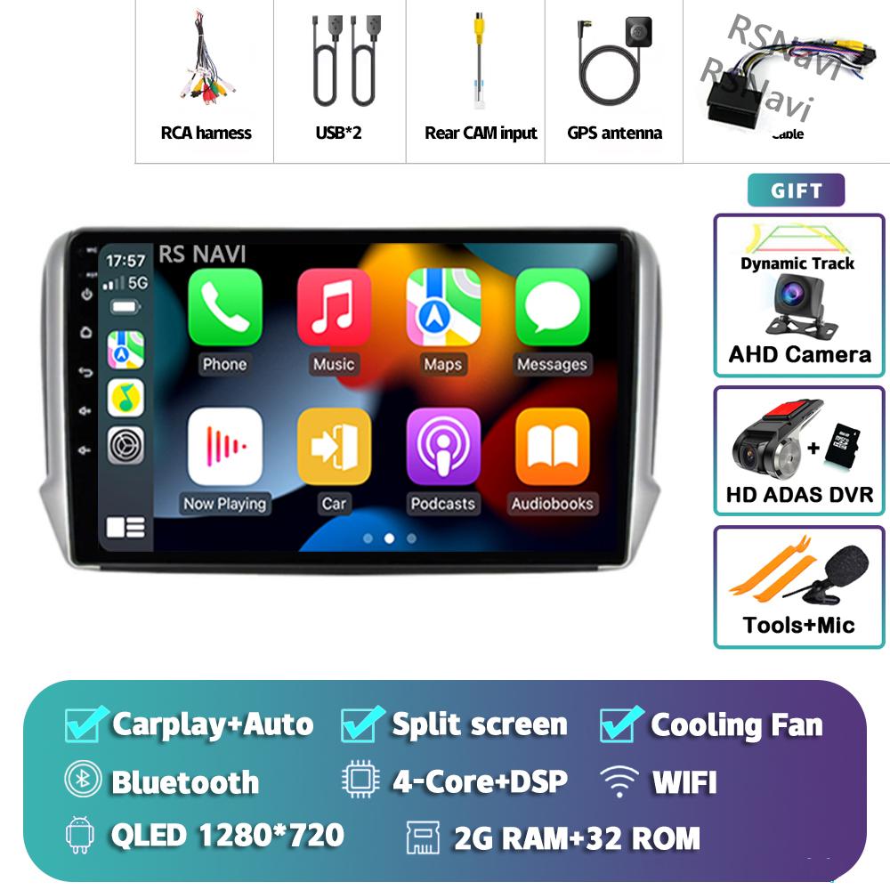 Android 14 Carplay Car Radio For Peugeot 2008 2013 - 2020 Multimedia Video Player Navigation GPS Stereo 360 Camera Head Unit DSP