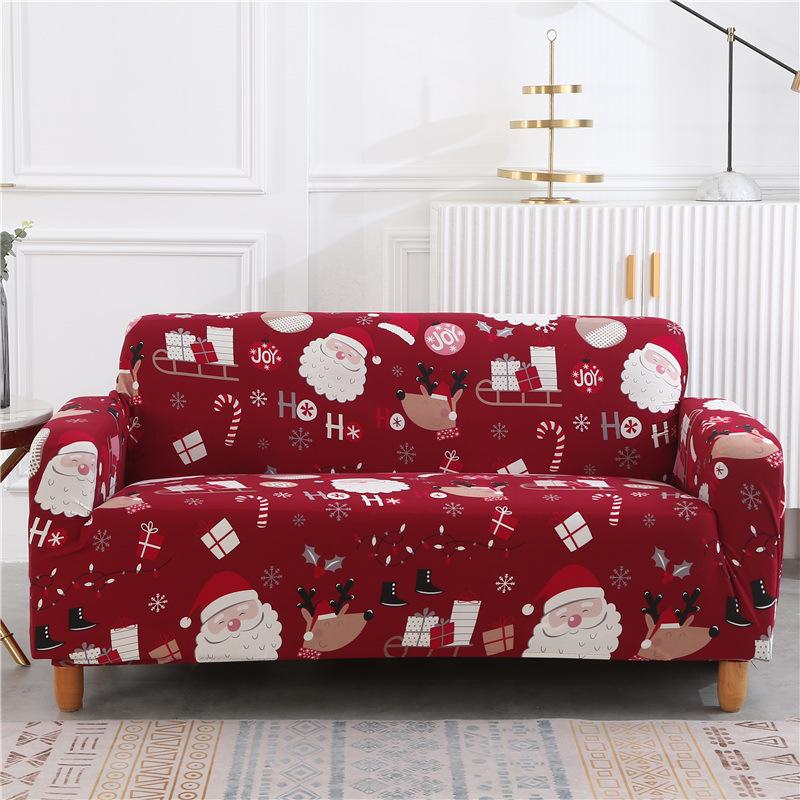 Рождественские эластичные чехлы для дивана для гостиной Funda Sofa Чехол для дивана Защитник для кресла Универсальные накидки на диван Рождественский домашний декор