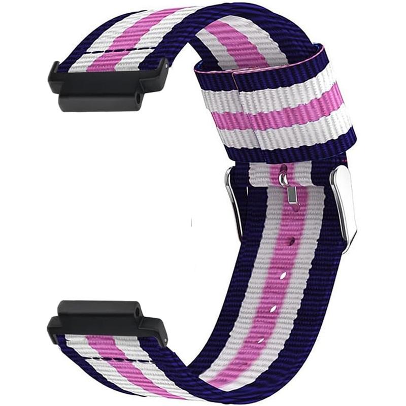 Нейлоновый ремешок для Garmin Forerunner 235 735 230 220 630 620 Цветная полоса с прошивкой Ремешок для часов Approach S20 S6 Браслет с запястьем Металлические разъемы