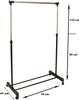 Вешалка для одежды Nyana Home Basic на колесах 92x75x42 см, выдвигается до 155 см