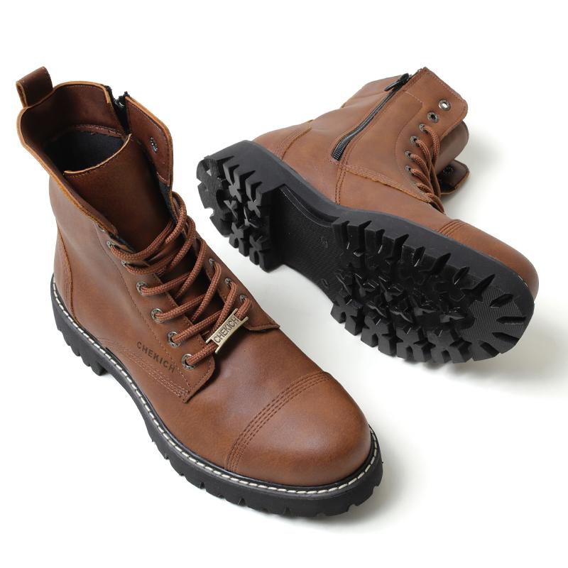 Chekich 2023 мужские ботинки темно-синего цвета из искусственной кожи со шнуровкой и молнией, зимние модные зимние ботинки больших размеров, спортивные удобные теплые ботинки до щиколотки CH009