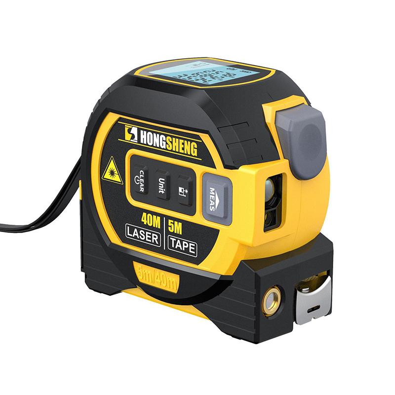 3 в 1 лазерный дальномер рулетка линейка 40M/60M лазерный дальномер ЖК-дисплей с подсветкой для измерения зданий