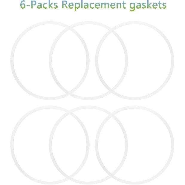 6 Pieces 10cm White Rubber Sealing Gaskets O-Ring Replacement Part Compatible with Nutri Ninja Juicer Blender Replacement Seals