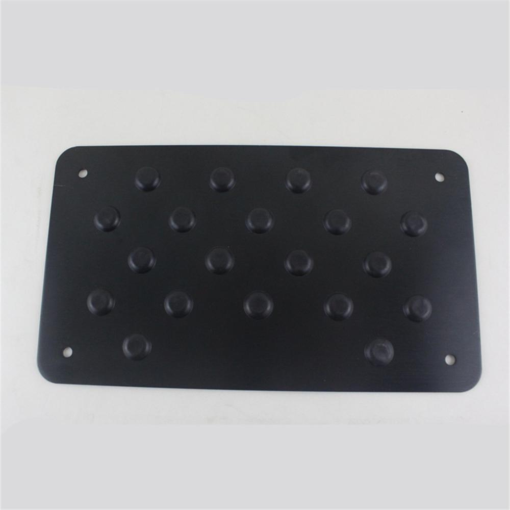 Aluminum Car Floor Mat Non-slip Rubber Heel Plate Pedal Carpet Foot Pad Black X1