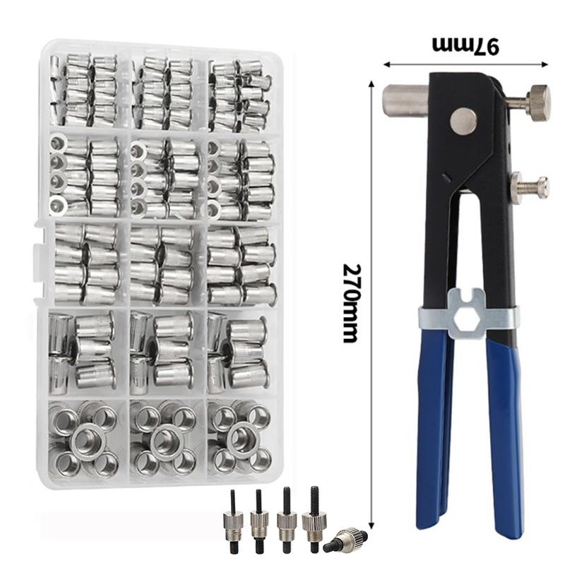 Rivet Nuts 150PCS Gun Mandrel Kit M3/M4/M5/M6/M8 or Nut Rivet Mandrels Repairtool Rivetgun Flatheadscrew Pop Nut Rivet Gun Set