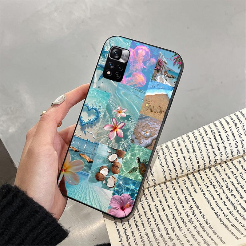 Чехол для телефона для Xiaomi Poco C71 15T 14T Pro Redmi note 15 14 14 13 Pro Redmi A5 15C 13C Ракушка Морская звезда синий Океан