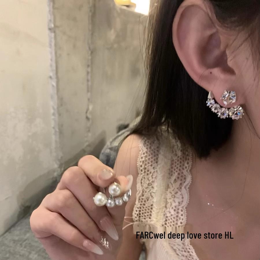 Роскошные европейские и американские серьги-пусеты с бриллиантовой кисточкой для вечеров и вечеринок