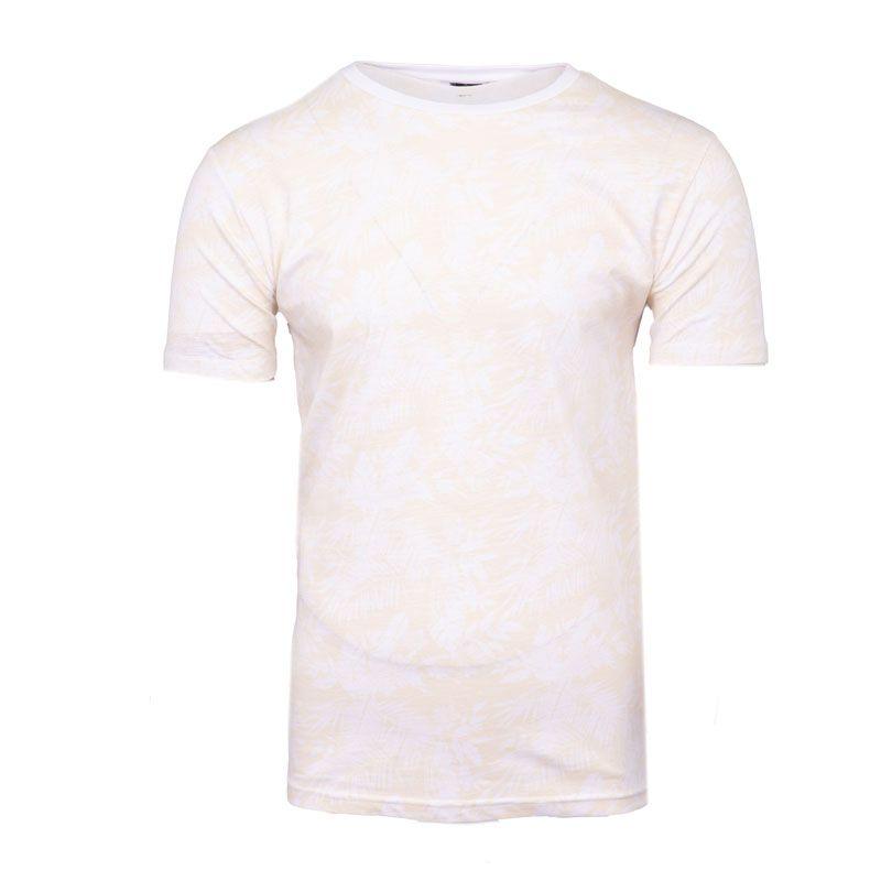 Однотонная футболка menson-b с принтом листьев Мужская BLAGGIO