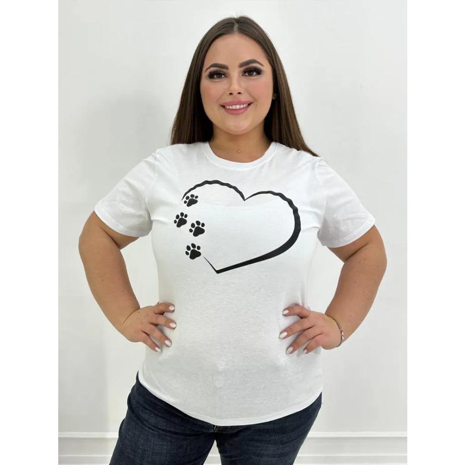 Женская футболка с коротким рукавом и круглым вырезом с принтом сердец, хлопковые летние футболки