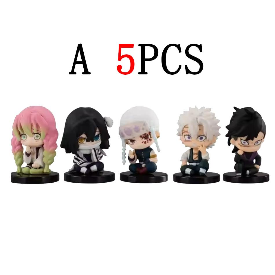 Игрушка аниме-фигурка Demon Slayer - Kimetsu No Yaiba Q версия - Сидящий Тандзиро Нидози Иноске Зеницу PVD Фигурка Модель Кукла Подарок