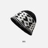 Retro rhombus plaid wool hat women's autumn and winter niche design sense knitted hat warm and cold-proof bag head cold hat