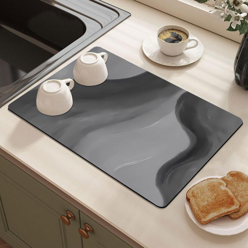Kitchen Draining Mat Coffee Machine Super Absorbent Pad Tableware Drying Mat Countertop Placemat Home Decoration
