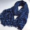 Autumn And Winter Batik Soft Feel Scarf Navy Blue Five-Pointed Star Jacquard Yarn Printed Warm Shawl