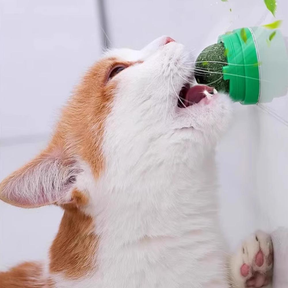 Вращающаяся игрушка для кошек с кошачьей мятой, чистка зубов, устойчивая к укусам, фиксированная игрушка для кошек, самоудовлетворение, облизывание, товары для животных
