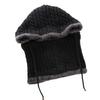 Winter Fashion Men Women Warm Thicken Woolen Knitted Hood Hat Velet Scarf Cap KTB