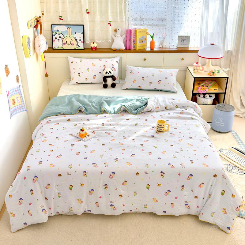 Охлаждающее летнее одеяло класса А для младенцев из стираного хлопка и соевого волокна