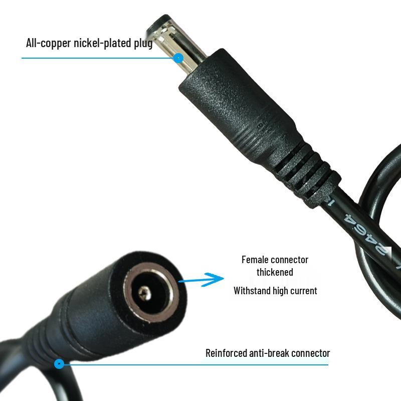 12V 18AWG 0.75 sq mm Copper DC5.5x2.1mm Male/Female Connector Cable