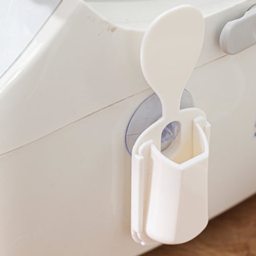 Rice Paddle Holder, Rice Paddle Rest, Rice Paddle Pocket, Suction Cup Design, Adhesive Type, Rice Paddle Stand, Small Item Storage, Space-Saving, Stan