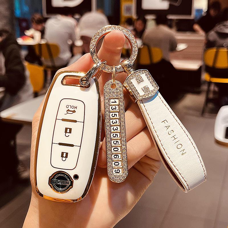 Применимо2023Новый чехол для ключей Nissan Teana Xuan Yi Сумка Nissan седьмого поколения Qashqai Qijun Shell22Сумка с пряжкой