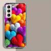 Пушистый Чехол-Сердечко Для Samsung Galaxy S25 Edge S24 S23 FE S21 S20 S10 Plus S22 S26 Ultra Чехол Прозрачные Чехлы TPU Capa Shell Co