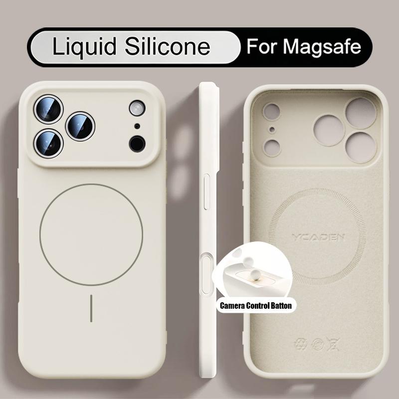Для iPhone 17 Pro Max Чехол Магнитный Для Magsafe Жидкий Силикон Мягкая Крышка Coque Для iPhone 16 15 14 13 Pro Max 17E 16E