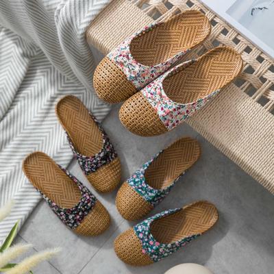 Унисекс нескользящие льняные летние домашние сандалии с толстой подошвой