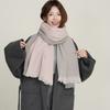 Double-Sided Color Matching Cashmere Scarf, Short Beard Scarf, Women'S Versatile High-End Warm Shawl