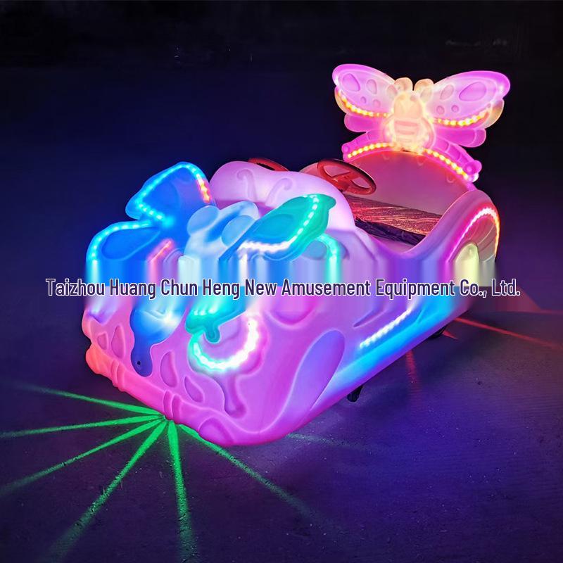 Children's & Adults' Luminous Electric Scooter with Seat - Outdoor Double Bumper Amusement Vehicle