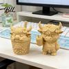 Home Office Table Decoration 2Pcs Cute Highland Cow Figurine, 3D Printed Bubble Tea Statues, Fun Desk Accessory Summer Farmhouse Style Desktop