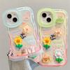 Applicable To Apple 15 Mobile Phone Case Iphone14 Rabbit Frog Flower Doll Chain 13/12/11 Invisible Double Bracket