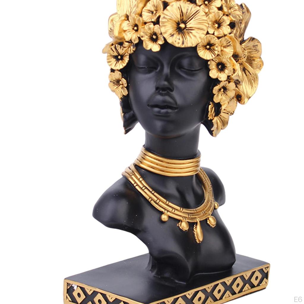 Статуя африканской женщины, женская скульптура, произведение искусства, современный бюст, эстетическое украшение для дома