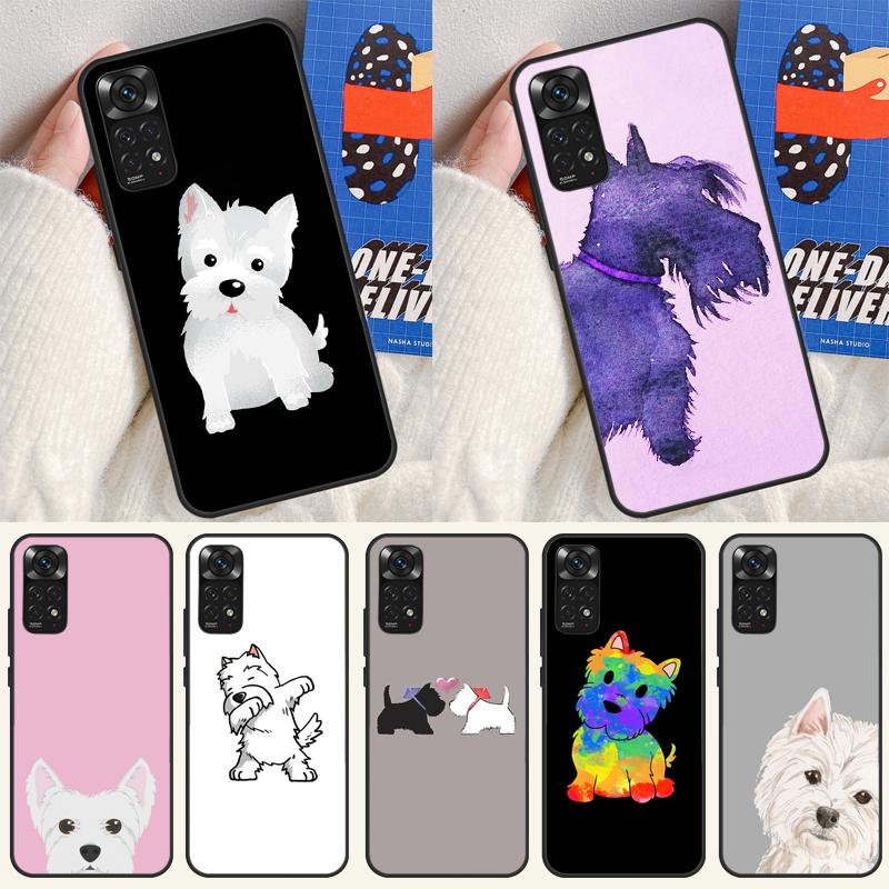 Cartoon Westie Dog Case For Xiaomi Redmi 14C 10C 12C 13C Cover For Redmi Note 13 Pro 14 9 10 11 12 10S 11S 12S