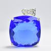 Lab Created 91.9 Ct   Sapphire 925 Sterling Silver Blue Gems Pendant
