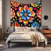 Watercolor color-block tapestry world map fabric wall hanging for bedroom and study room wall decoration background fabric